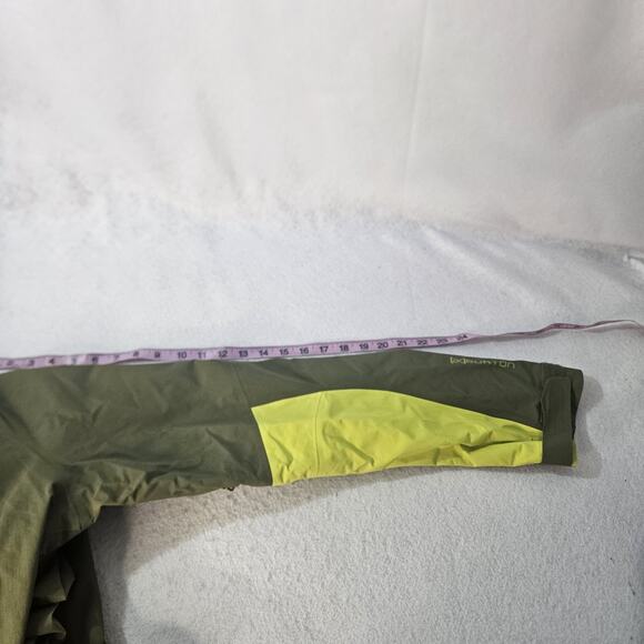 AK BURTON Army Green Ski Coat Jacket Women Sz M Gore Tex Maroon Accents - Picture 4 of 10